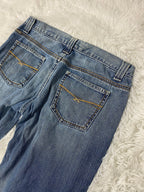 Embroidered Y2K Flared Denim Jeans (M) yv.vintage