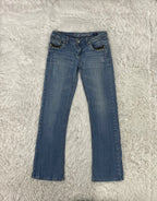 Embroidered Y2K Flared Denim Jeans (M) yv.vintage