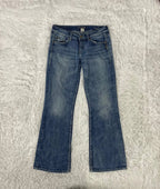Embroidered Y2K Flared Denim Jeans (M) yv.vintage