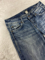 Embroidered Y2K Flared Denim Jeans (M) yv.vintage