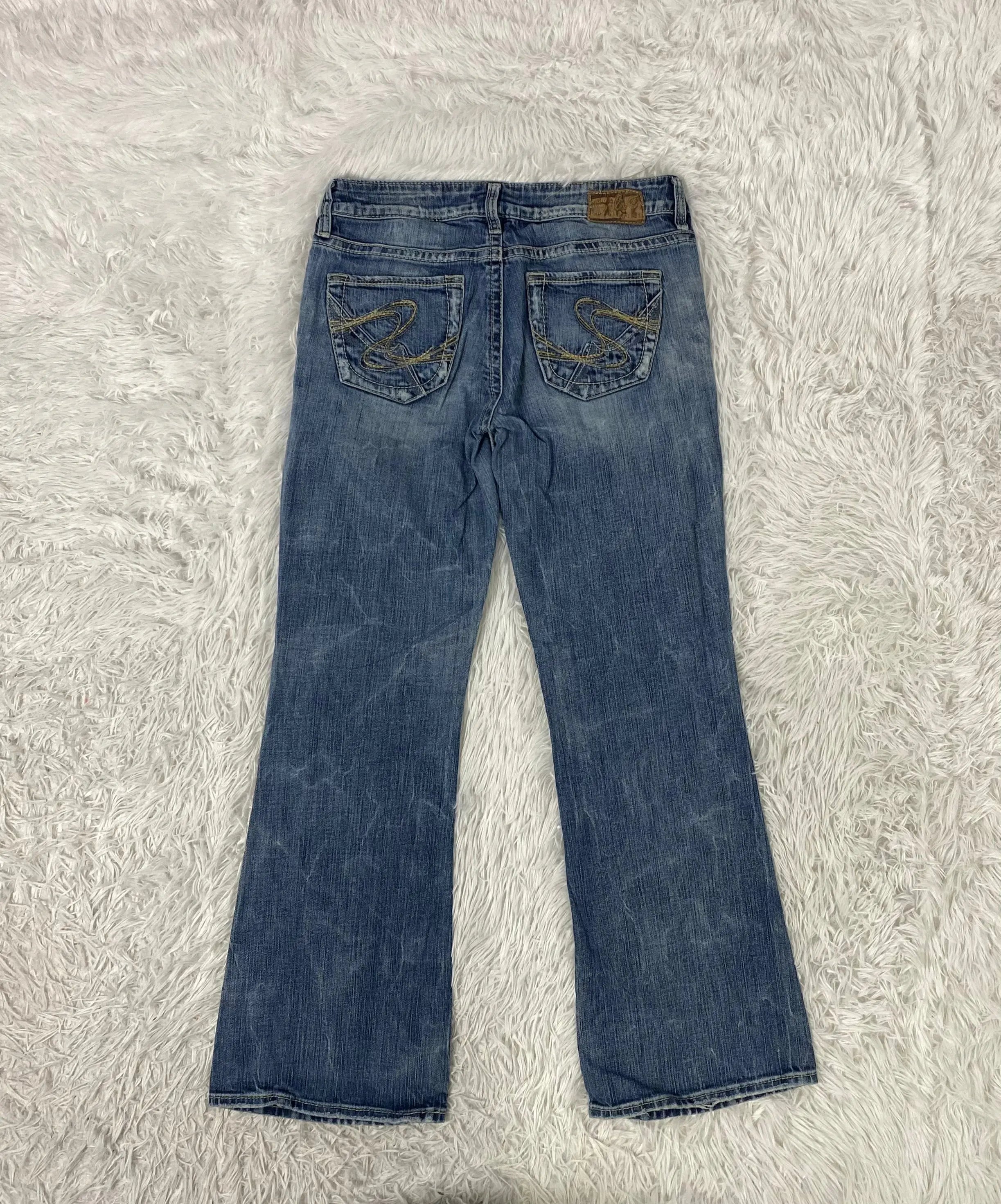 Embroidered Y2K Flared Denim Jeans (M) yv.vintage