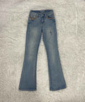 Embroidered Y2K Flared Denim Jeans (Grösse-XS)