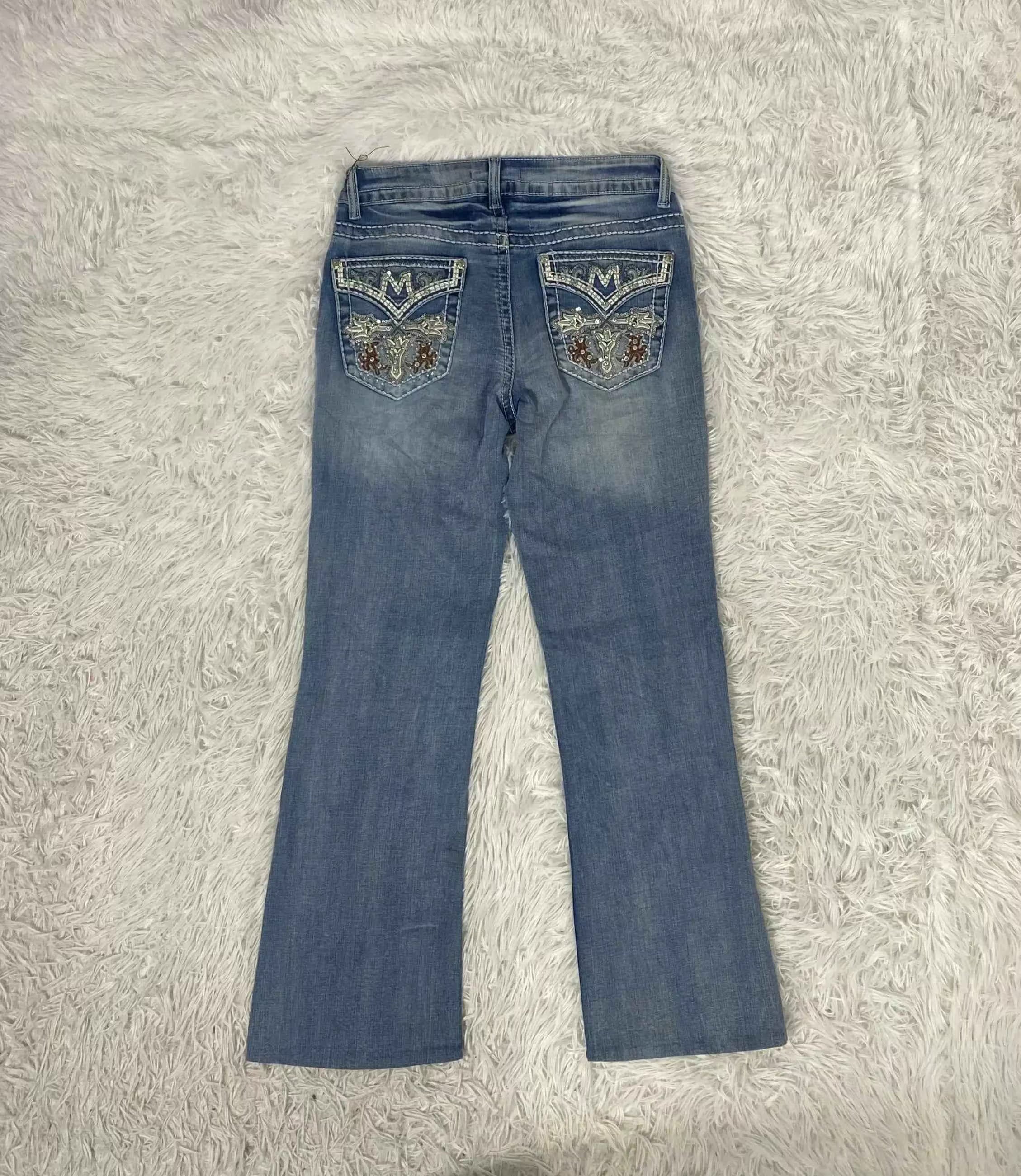 Embroidered Y2K Flared Denim Jeans (Grösse-S)