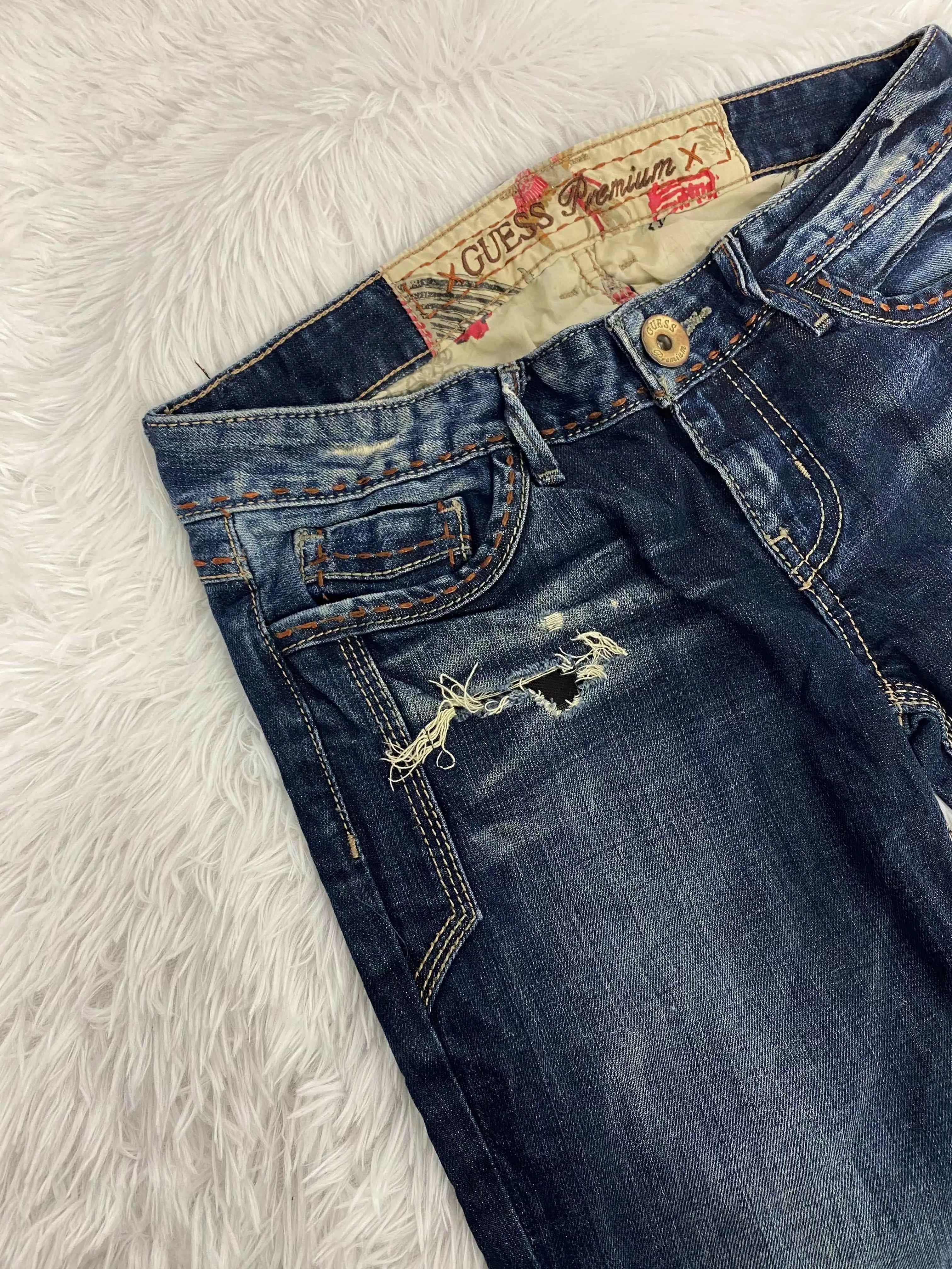 Embroidered Y2K Flared Denim Jeans (Grösse-M)