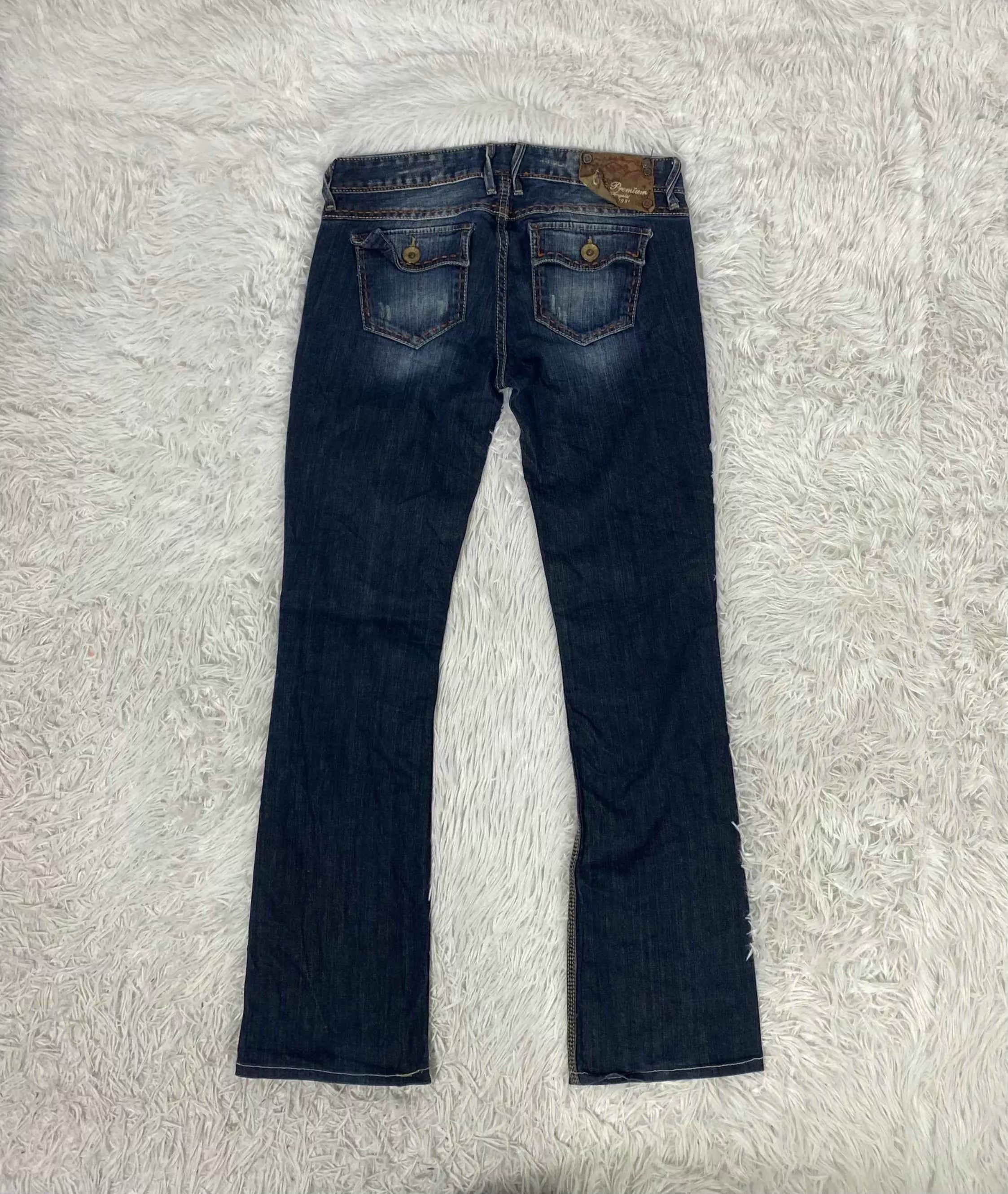 Embroidered Y2K Flared Denim Jeans (Grösse-M)