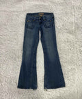Embroidered Y2K Flared Denim Jeans (Grösse-M)