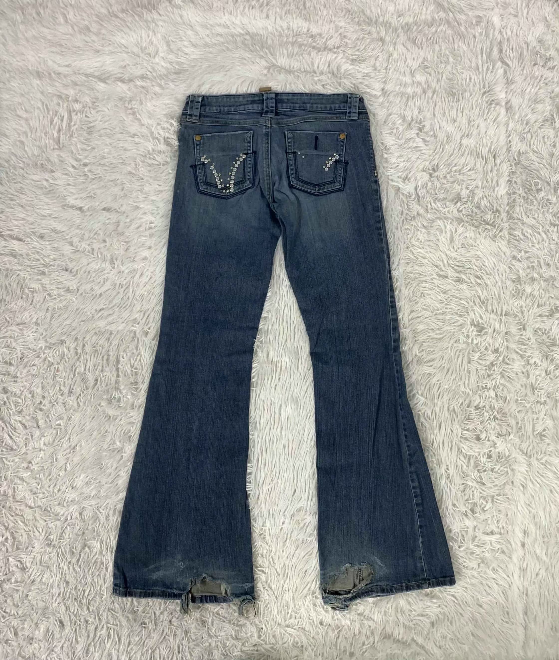 Embroidered Y2K Flared Denim Jeans (Grösse-M)