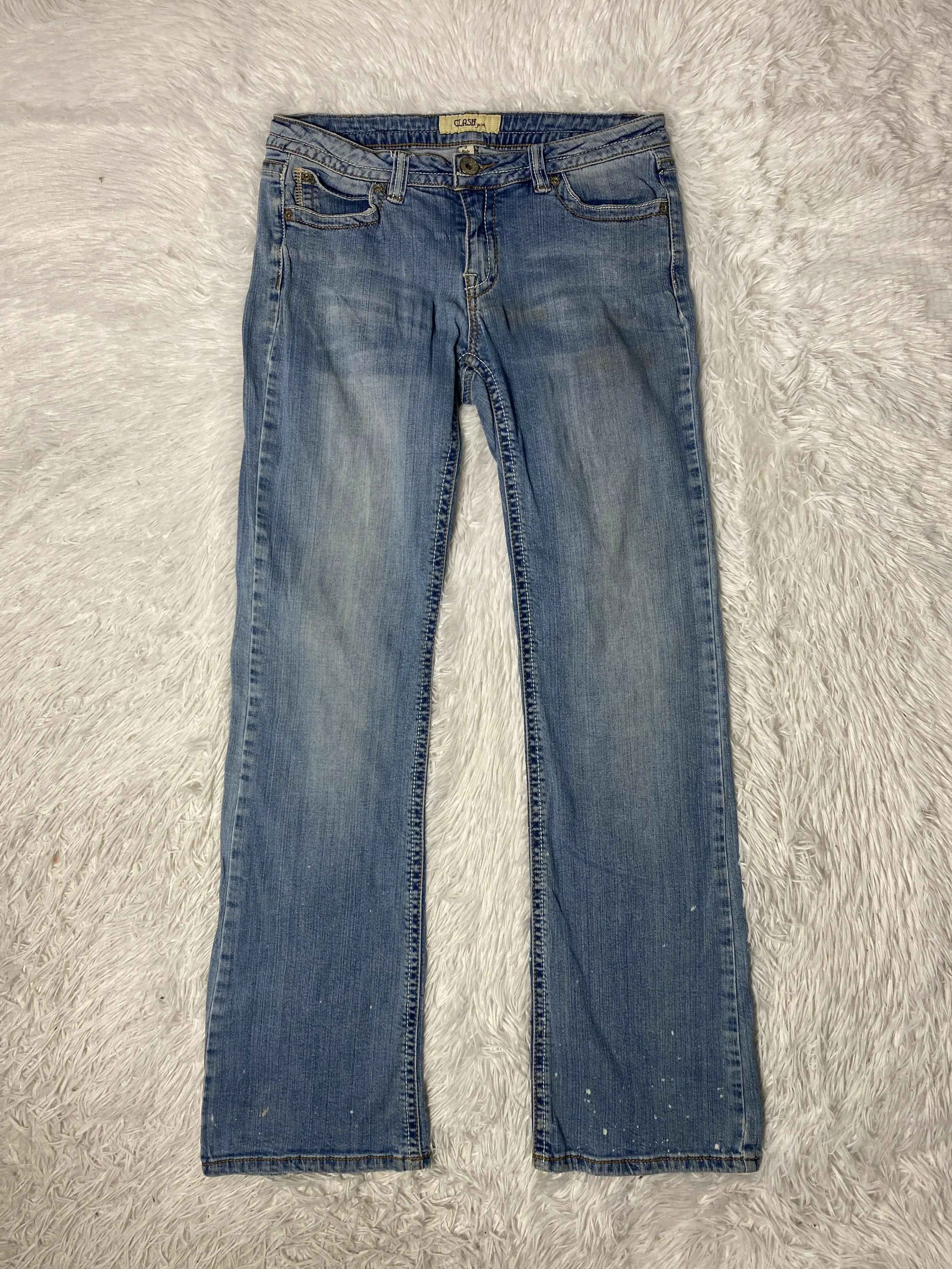 Embroidered Y2K Flared Denim Jeans (Grösse-M)