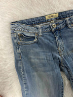 Embroidered Y2K Flared Denim Jeans (Grösse-M)