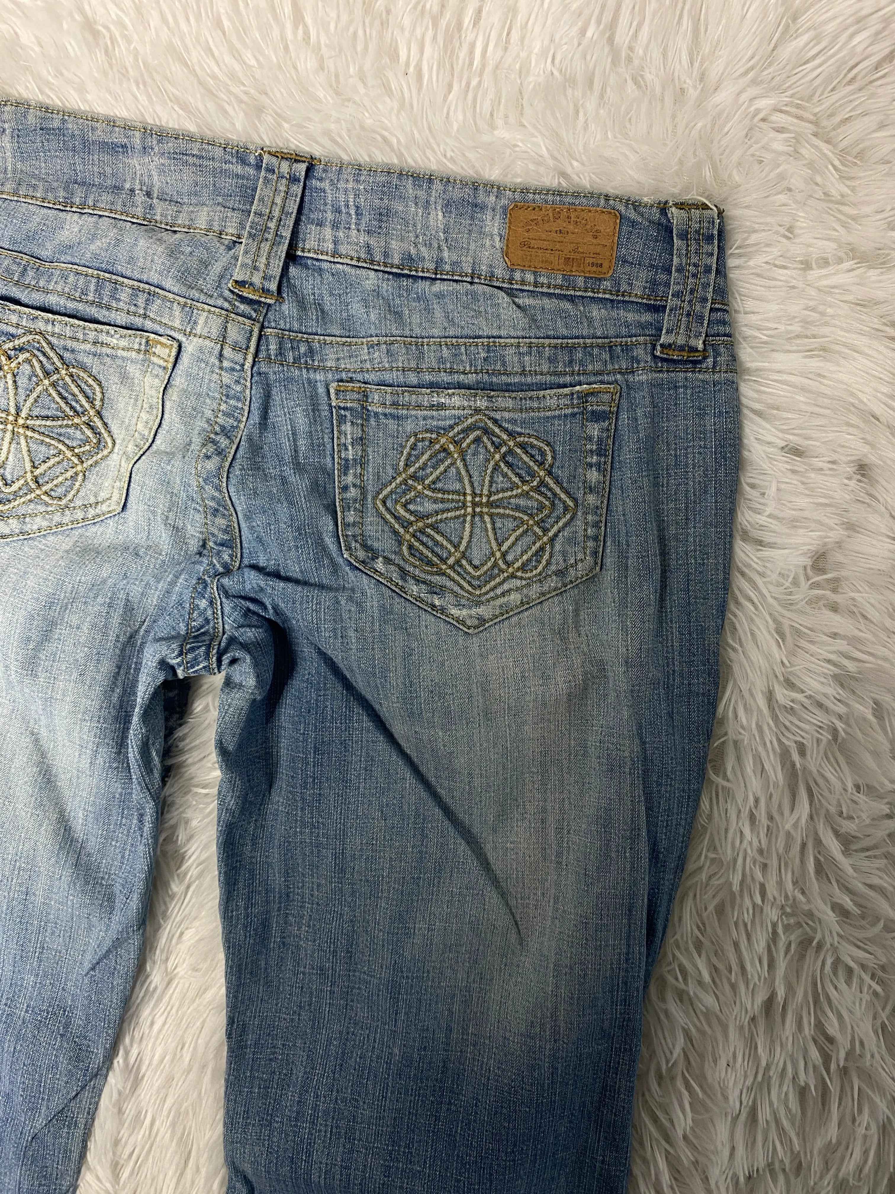 Embroidered Y2K Flared Denim Jeans (Grösse-m)