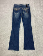 Embroidered Y2K Flared Denim Jeans (Grösse-S)