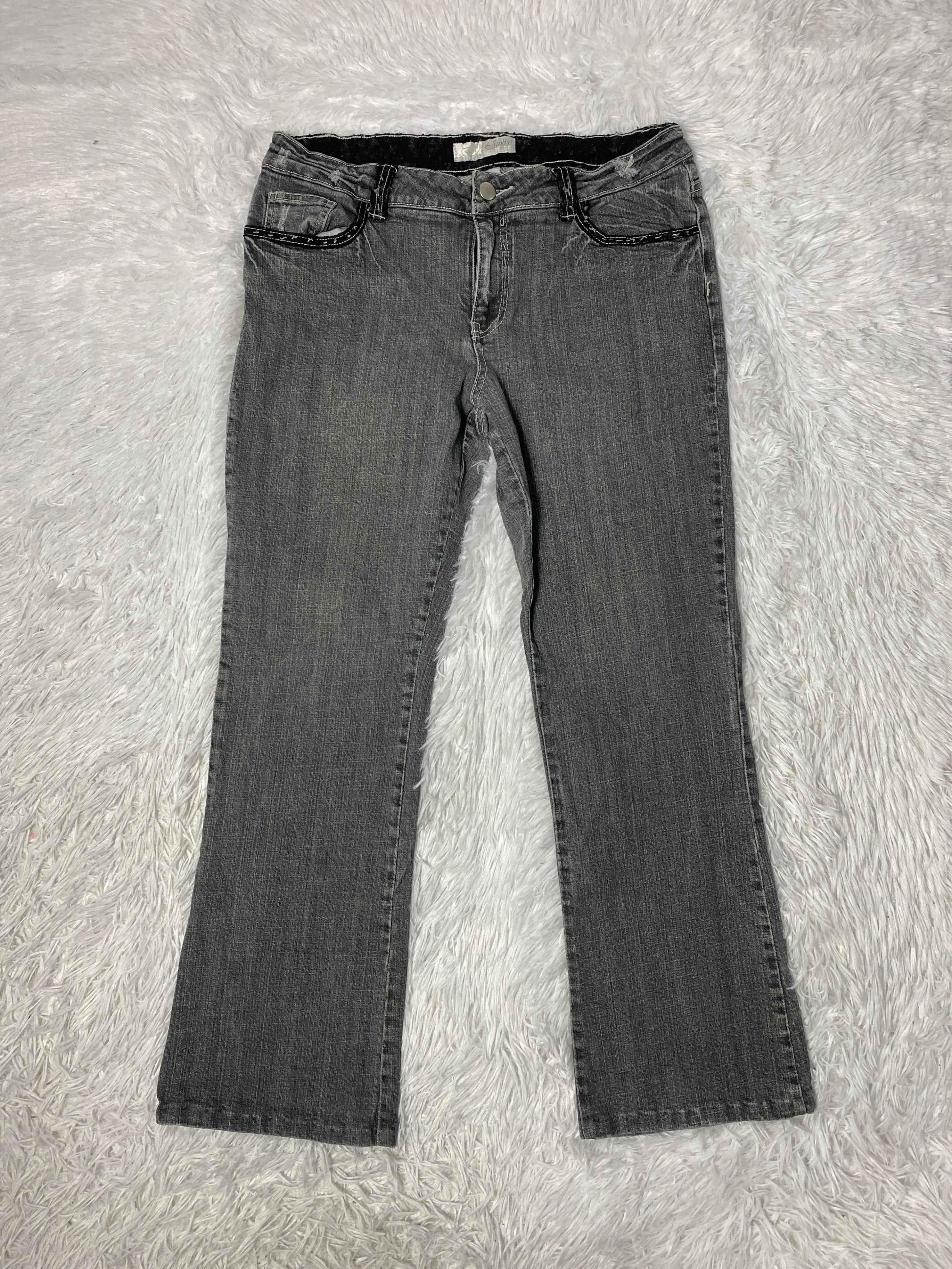 Embroidered Y2K Flared Denim Jeans (Grösse-M)