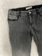 Embroidered Y2K Flared Denim Jeans (Grösse-M)
