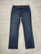 Embroidered Y2K Flared Denim Jeans (Grösse-M)