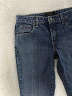 Embroidered Y2K Flared Denim Jeans (Grösse-M)