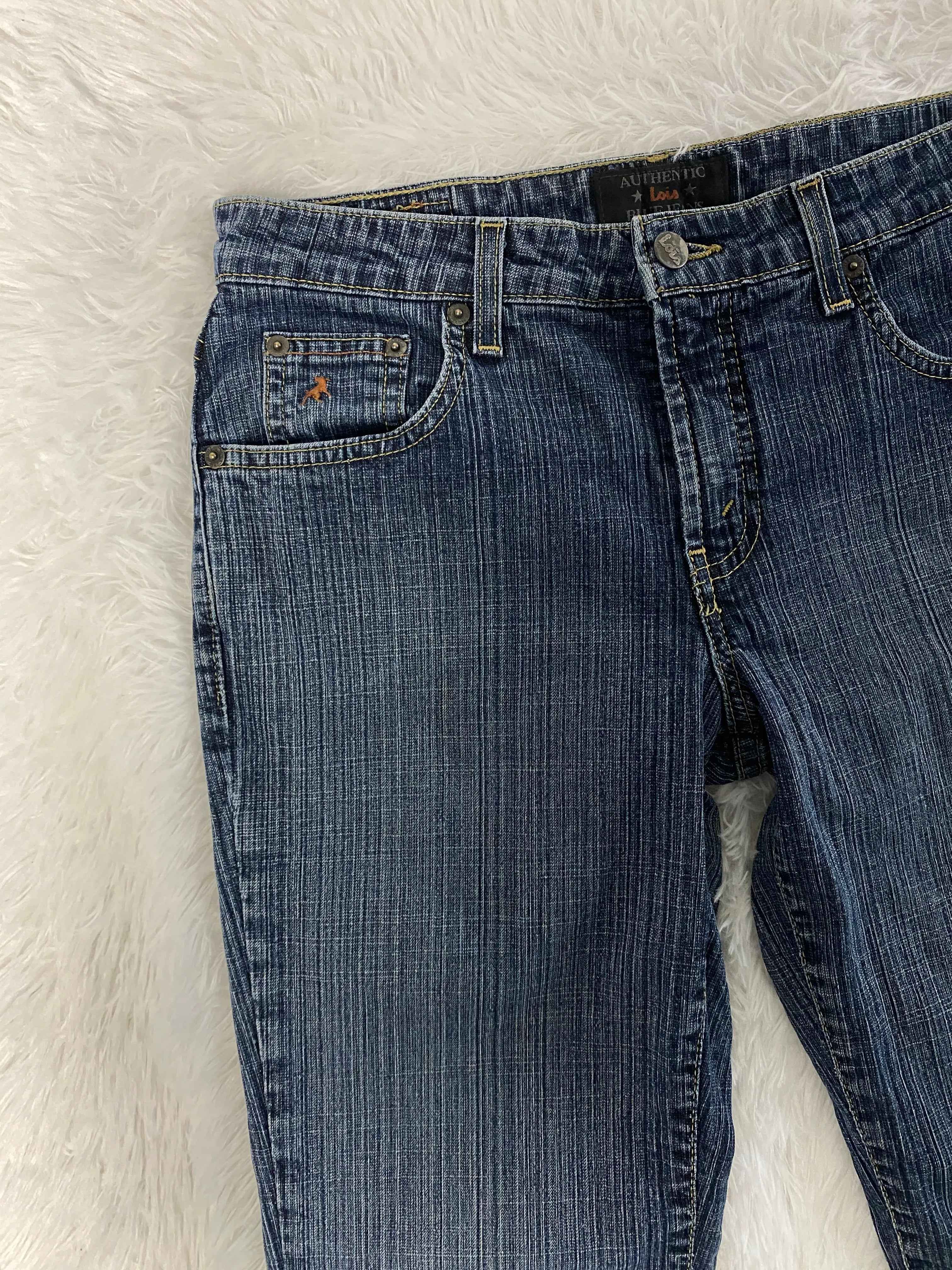 Embroidered Y2K Flared Denim Jeans (Grösse-M)