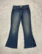 Embroidered Y2K Flared Denim Jeans (Grösse-S)
