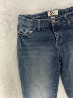 Embroidered Y2K Flared Denim Jeans (Grösse-S)