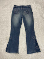 Embroidered Y2K Flared Denim Jeans (Grösse-S)