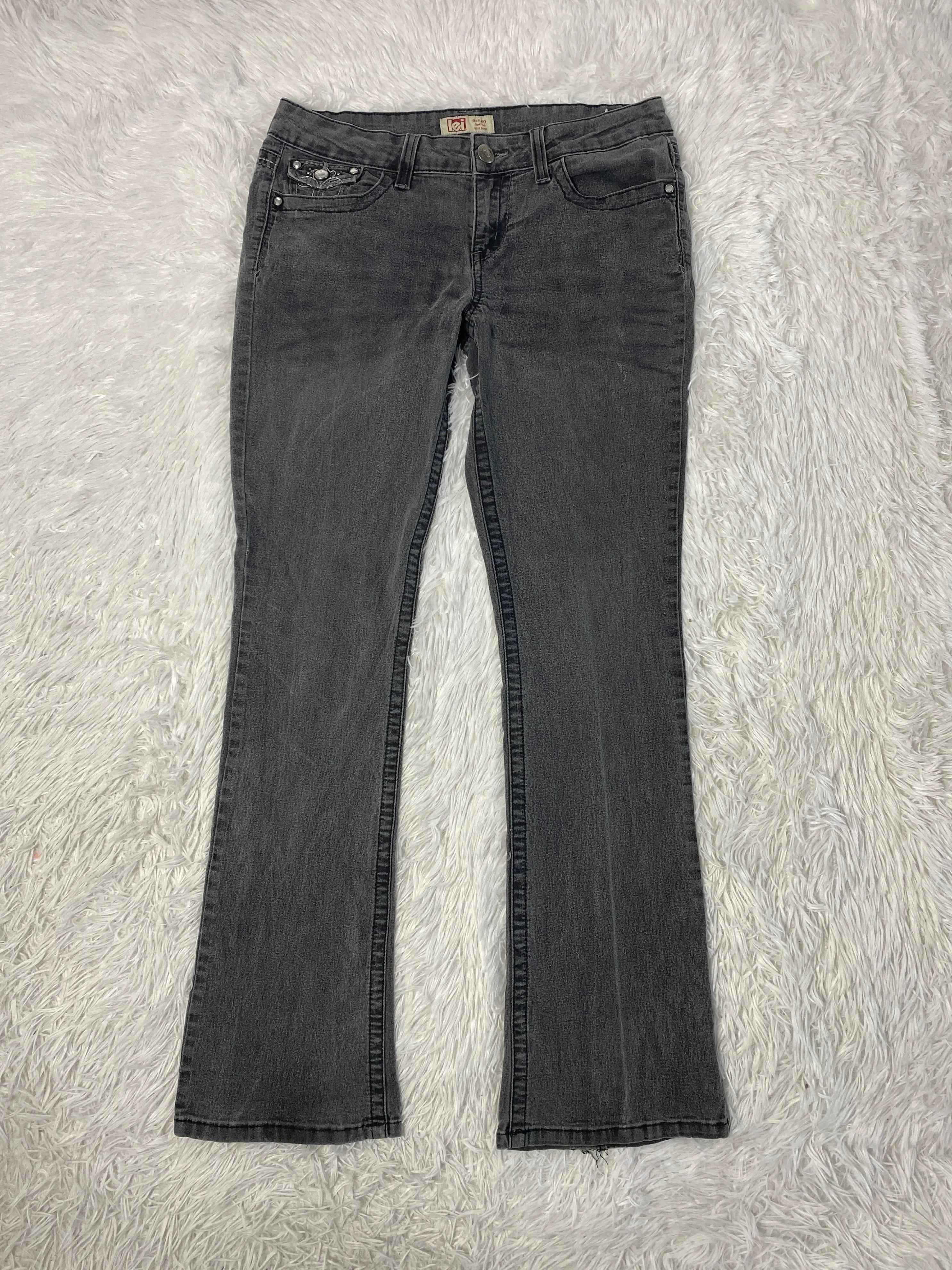 Embroidered Y2K Flared Denim Jeans (Grösse-M)