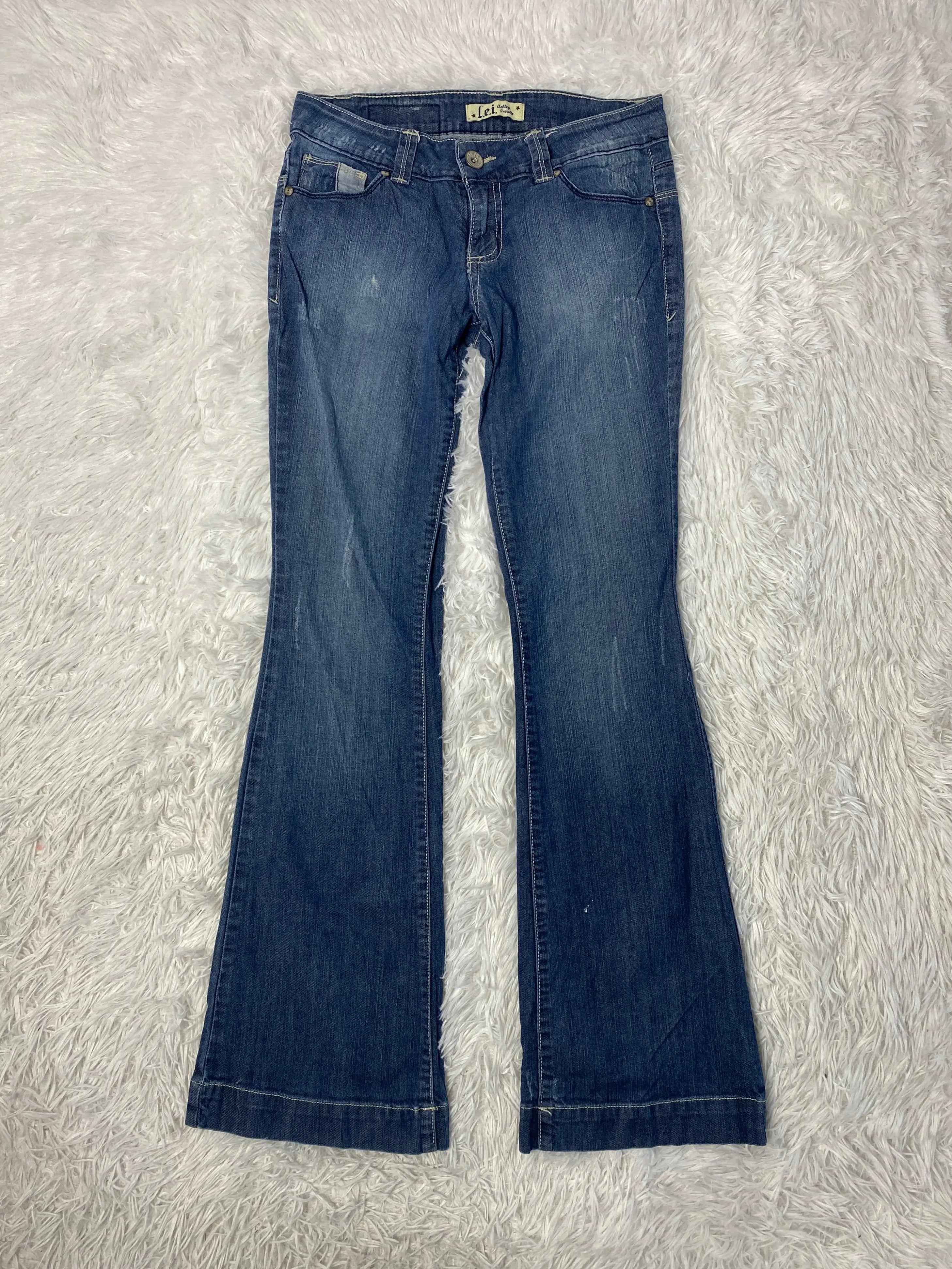 Embroidered Y2K Flared Denim Jeans (Grösse-S)
