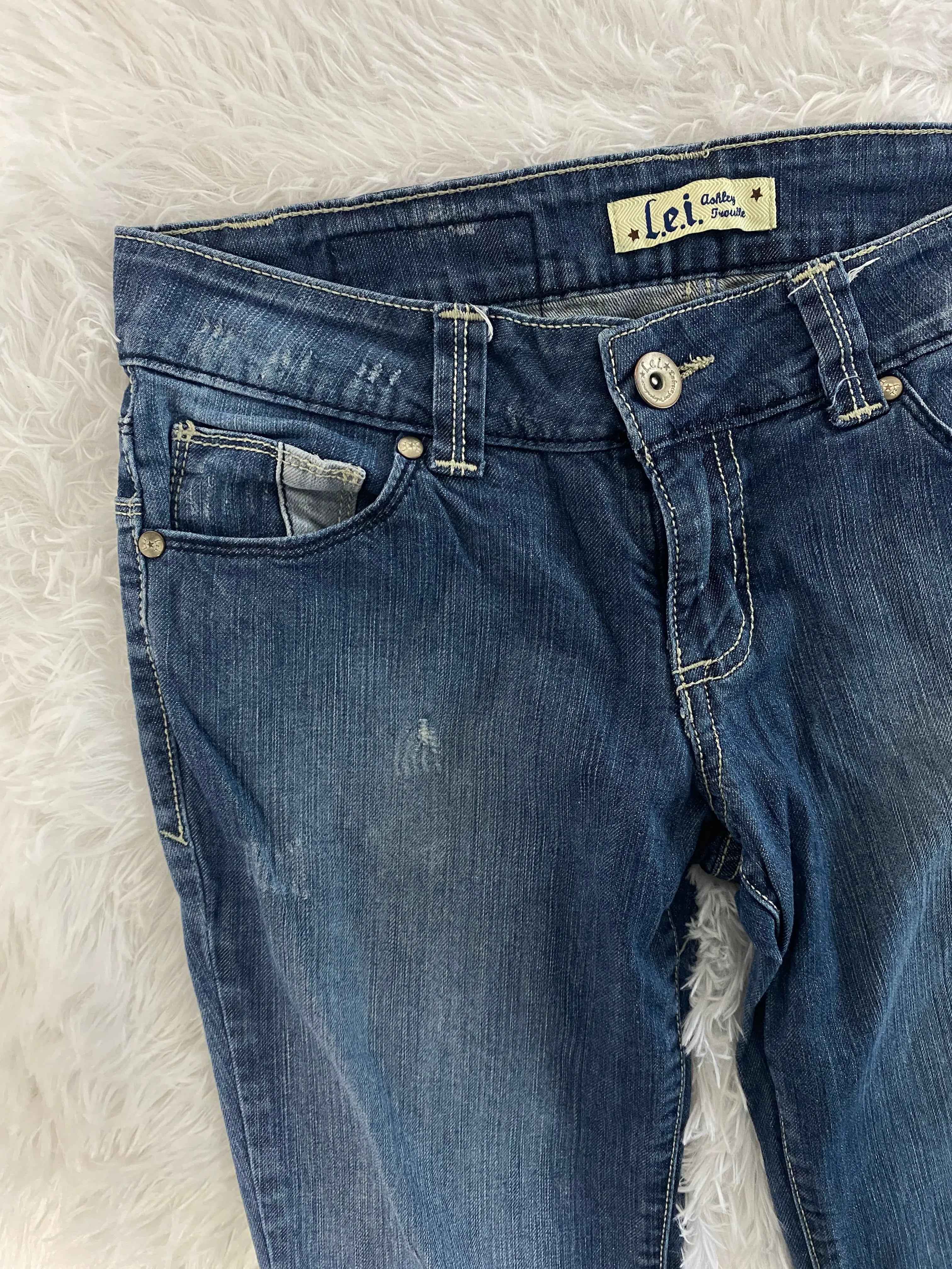 Embroidered Y2K Flared Denim Jeans (Grösse-S)
