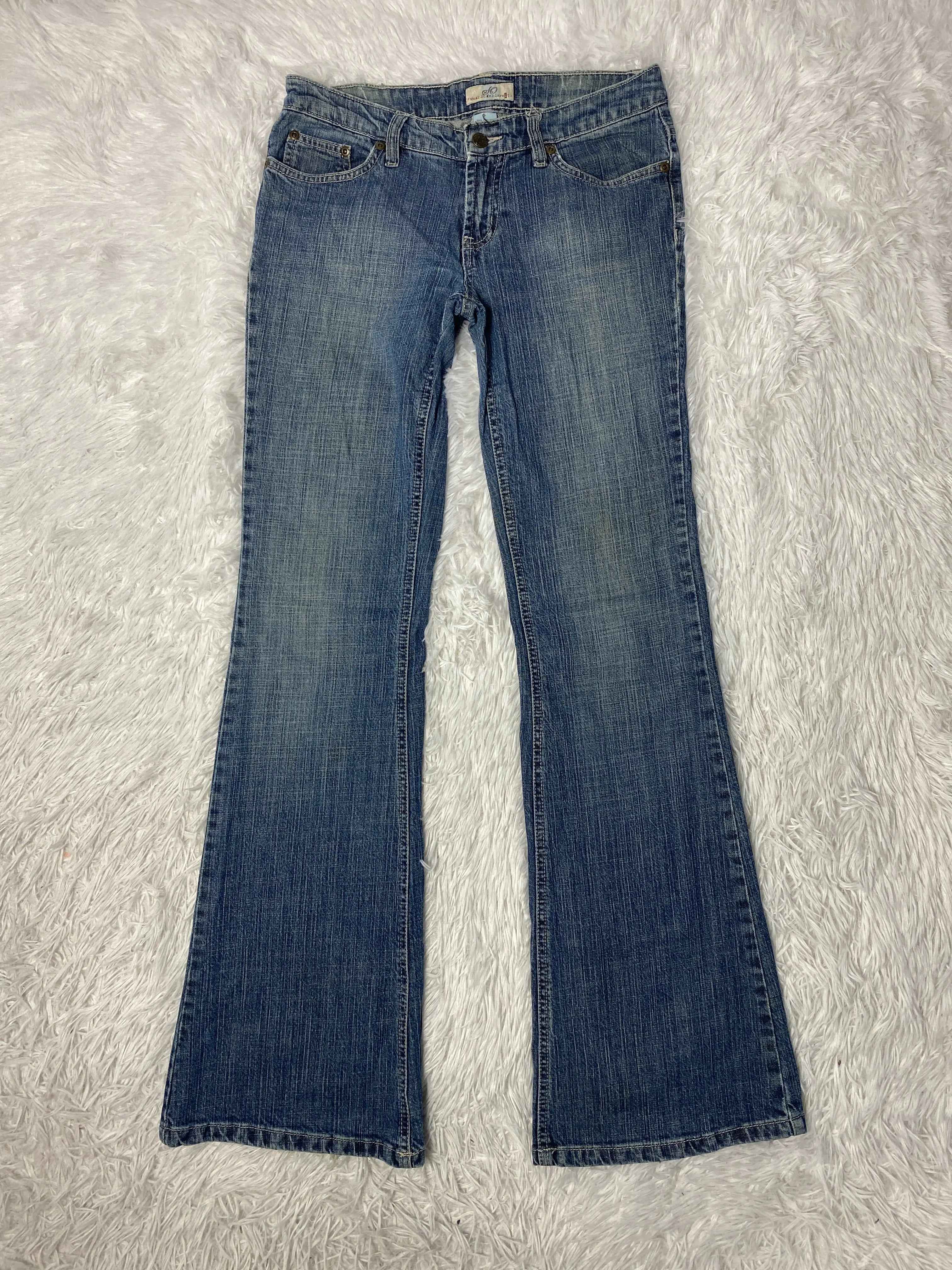 Embroidered Y2K Flared Denim Jeans (Grösse-S)