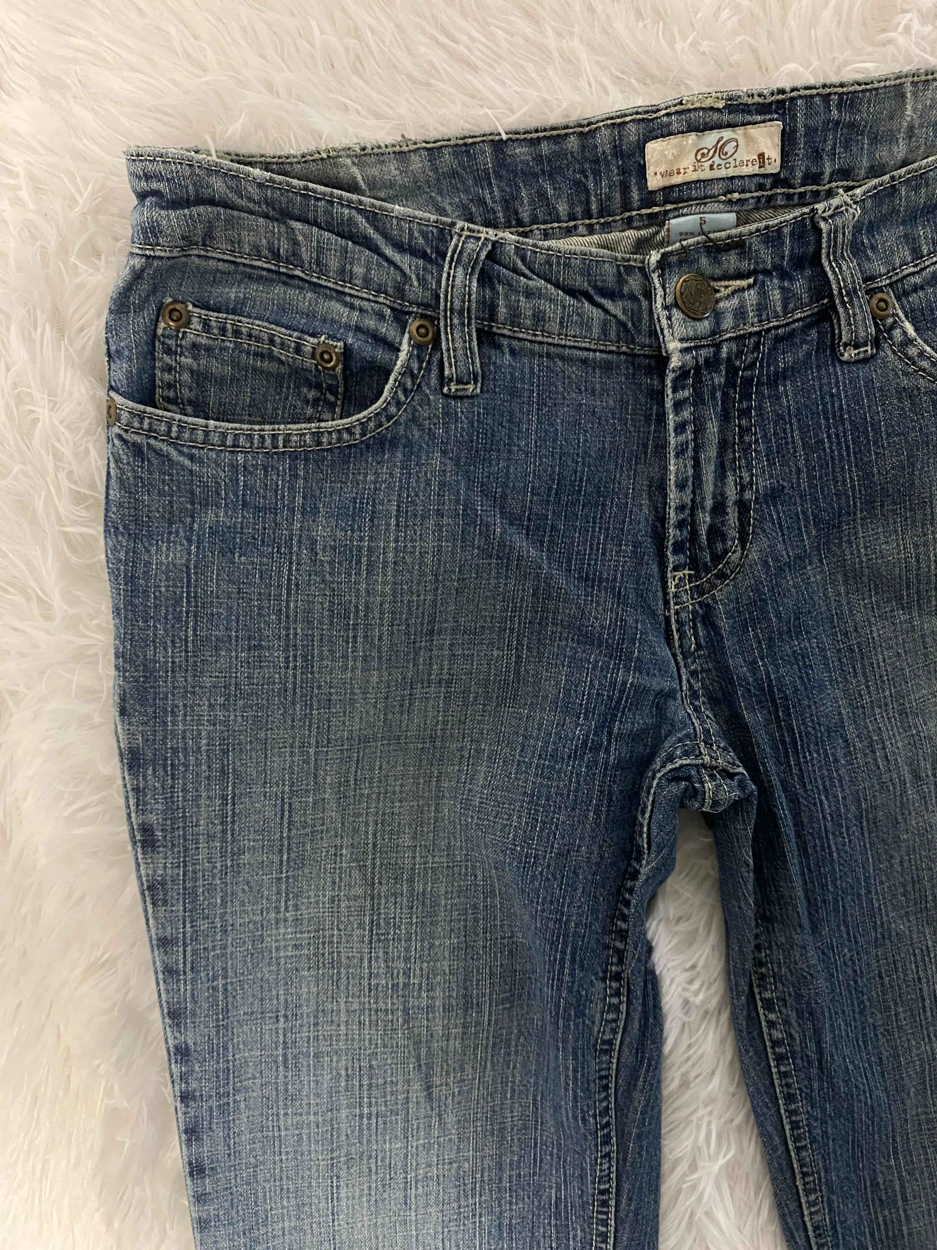 Embroidered Y2K Flared Denim Jeans (Grösse-S)