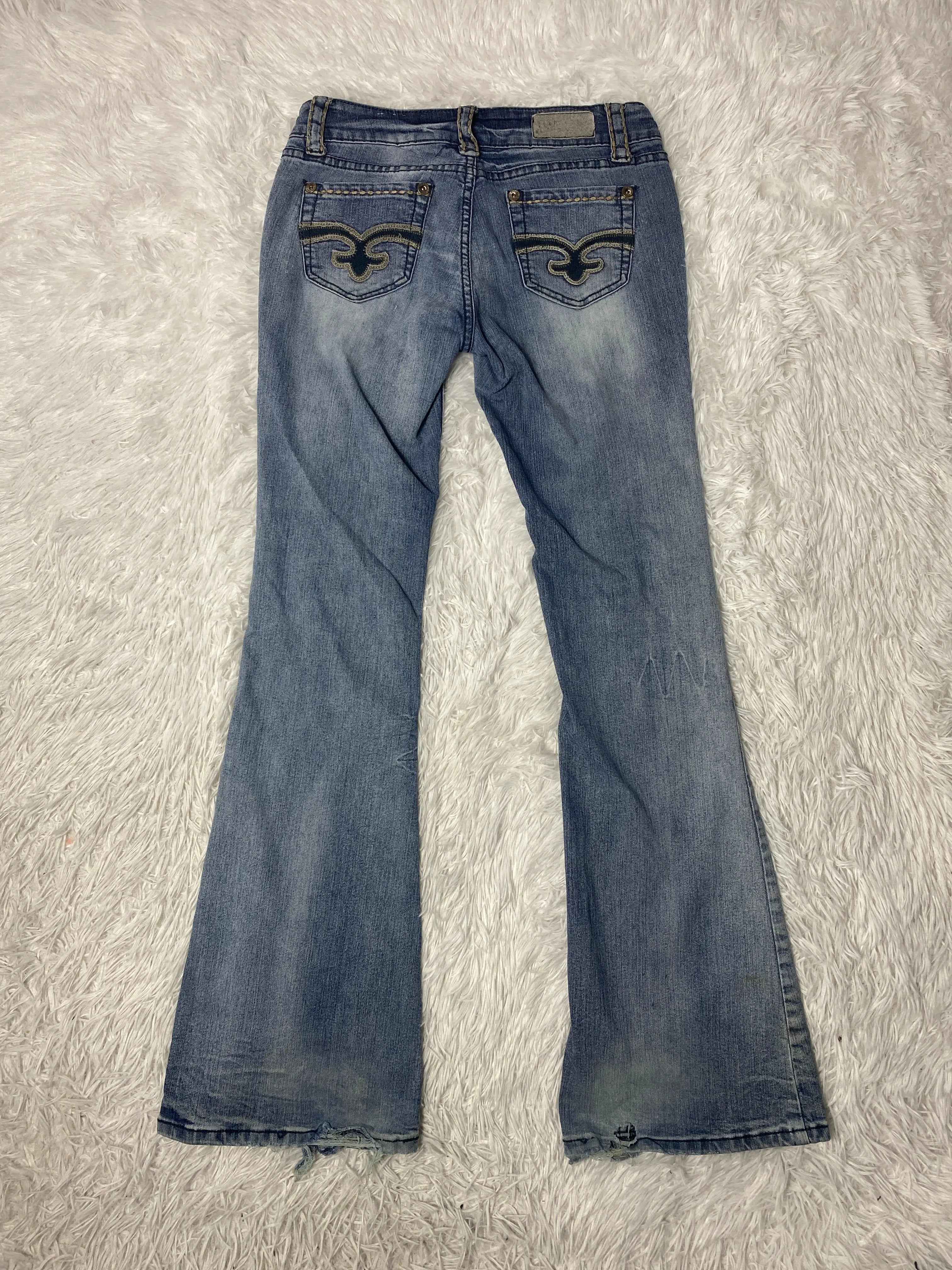 Embroidered Y2K Flared Denim Jeans (Grösse-S)