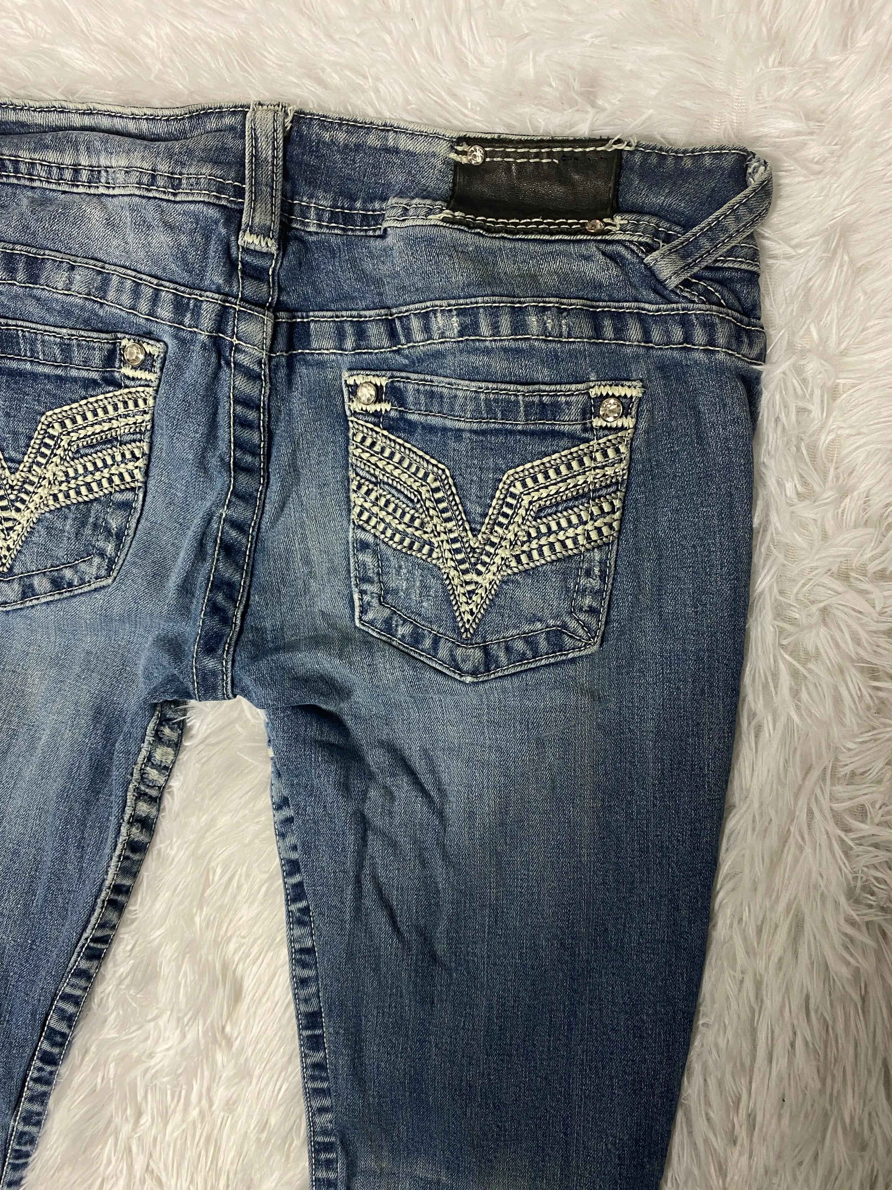 Embroidered Y2K Flared Denim Jeans (Grösse-M)