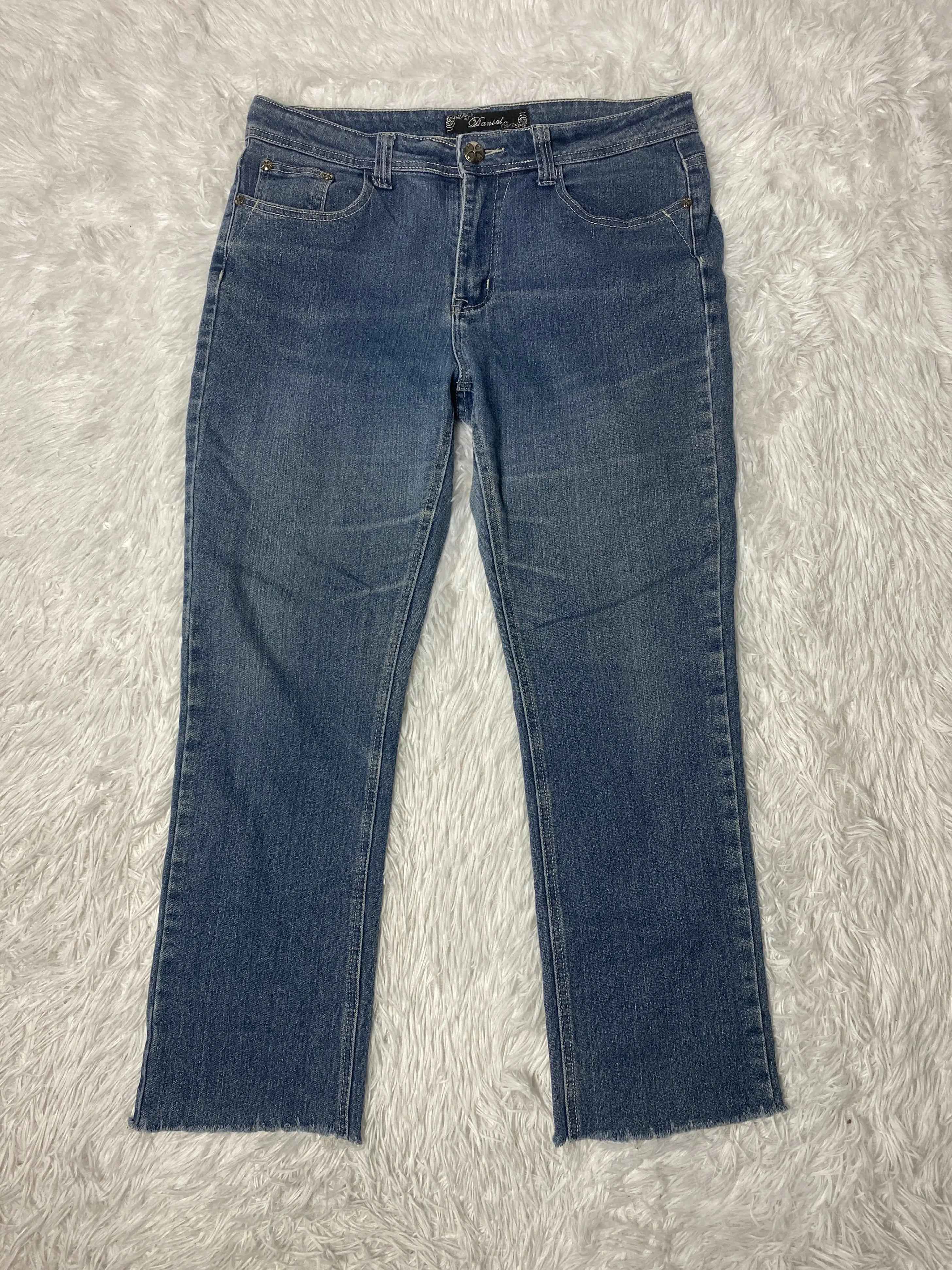 Embroidered Y2K Flared Denim Jeans (Grösse-M)