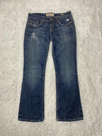 Embroidered Y2K Flared Denim Jeans (Grösse-S)