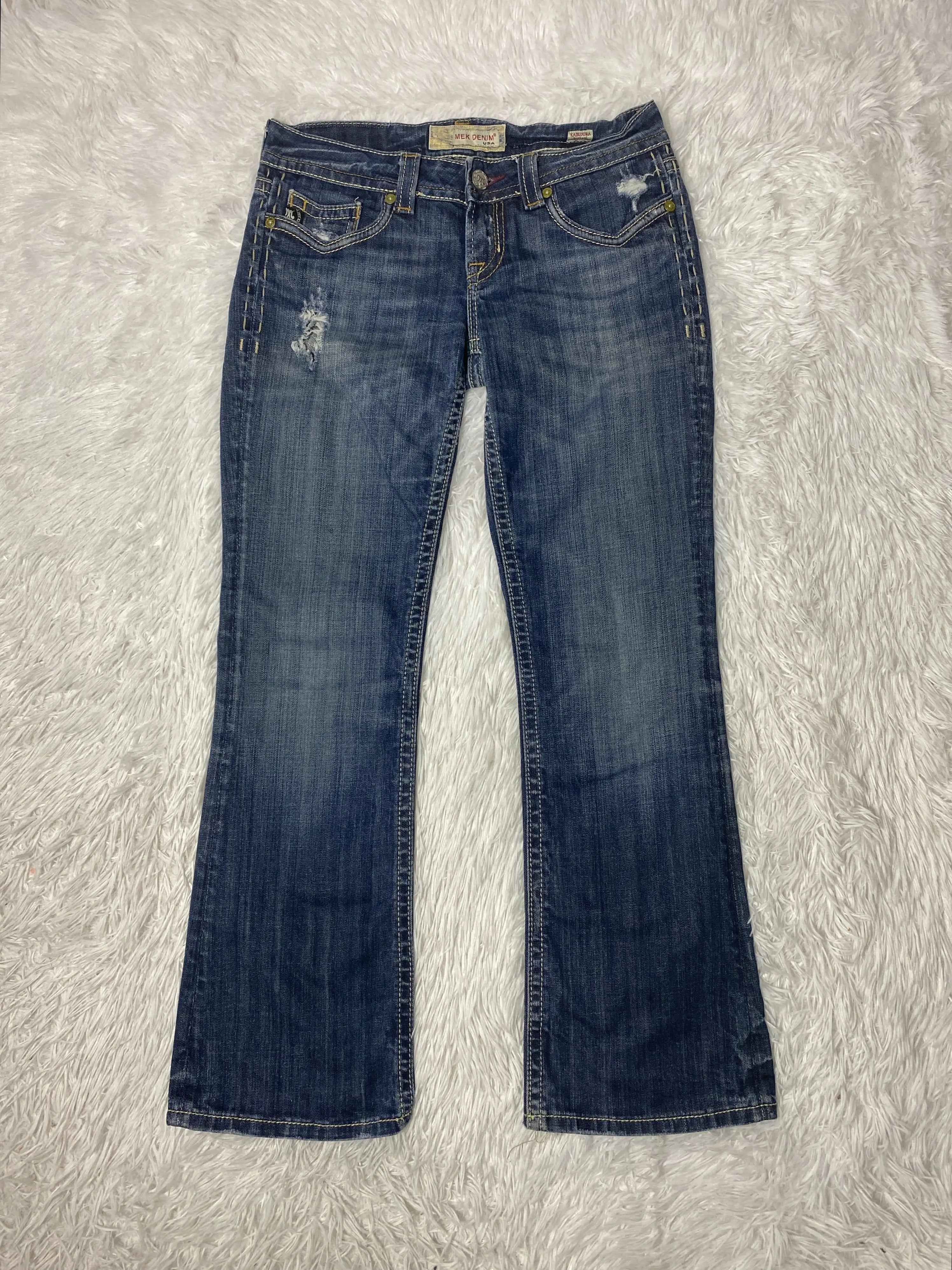 Embroidered Y2K Flared Denim Jeans (Grösse-S)