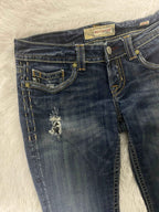 Embroidered Y2K Flared Denim Jeans (Grösse-S)