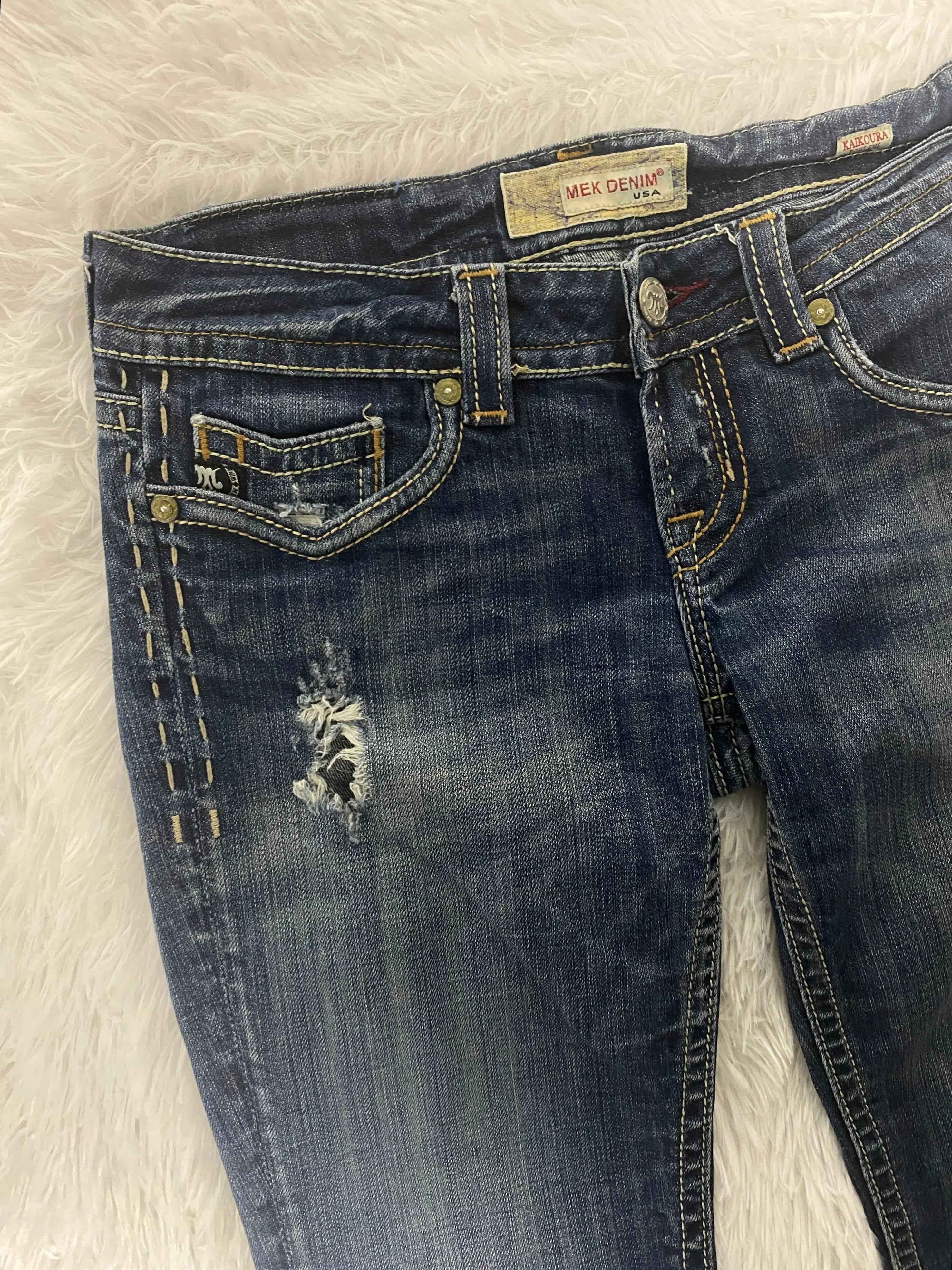 Embroidered Y2K Flared Denim Jeans (Grösse-S)