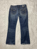 Embroidered Y2K Flared Denim Jeans (Grösse-S)