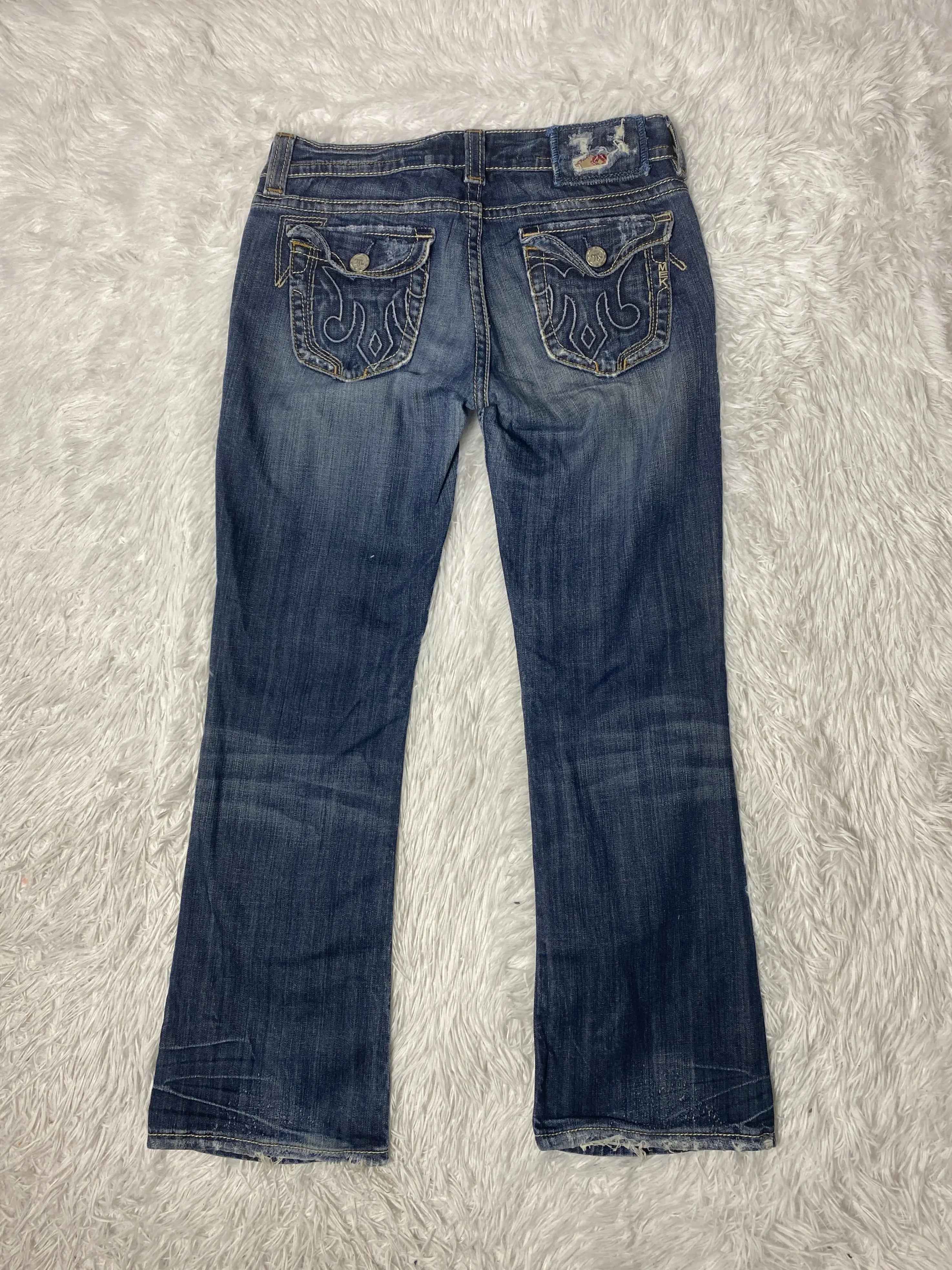 Embroidered Y2K Flared Denim Jeans (Grösse-S)