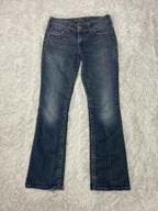 Embroidered Y2K Flared Denim Jeans (Grösse-S)