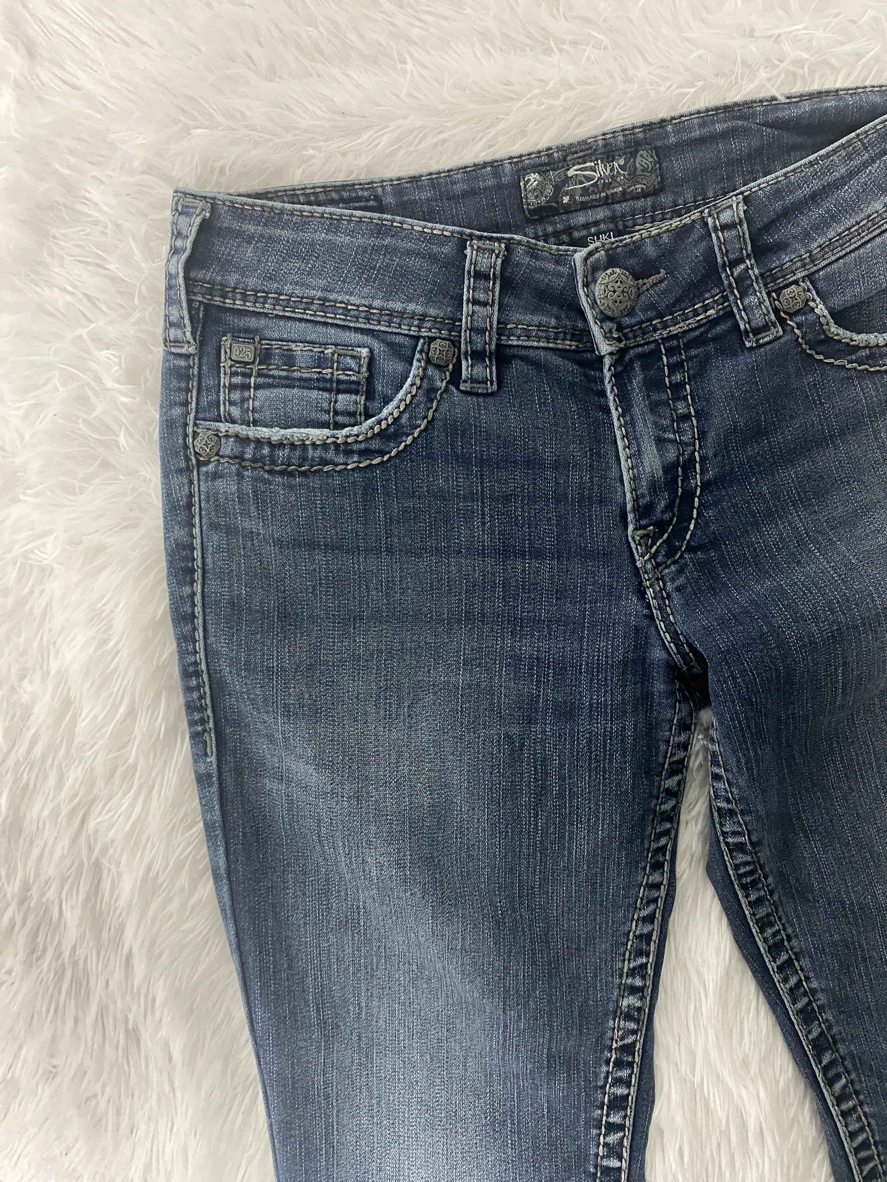 Embroidered Y2K Flared Denim Jeans (Grösse-S)