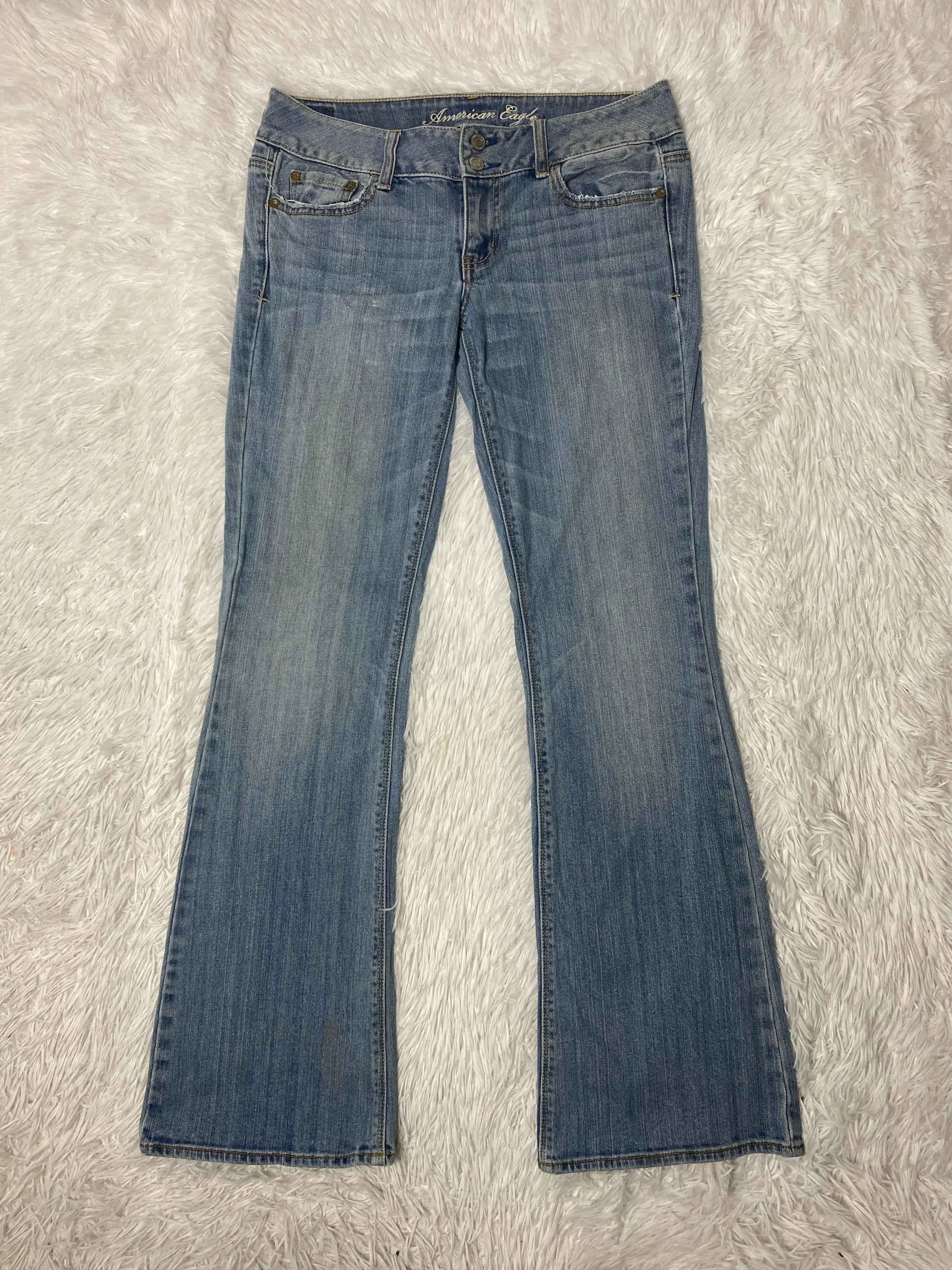 Embroidered Y2K Flared Denim Jeans (Grösse-M)