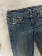 Embroidered Y2K Flared Denim Jeans (Grösse-M)