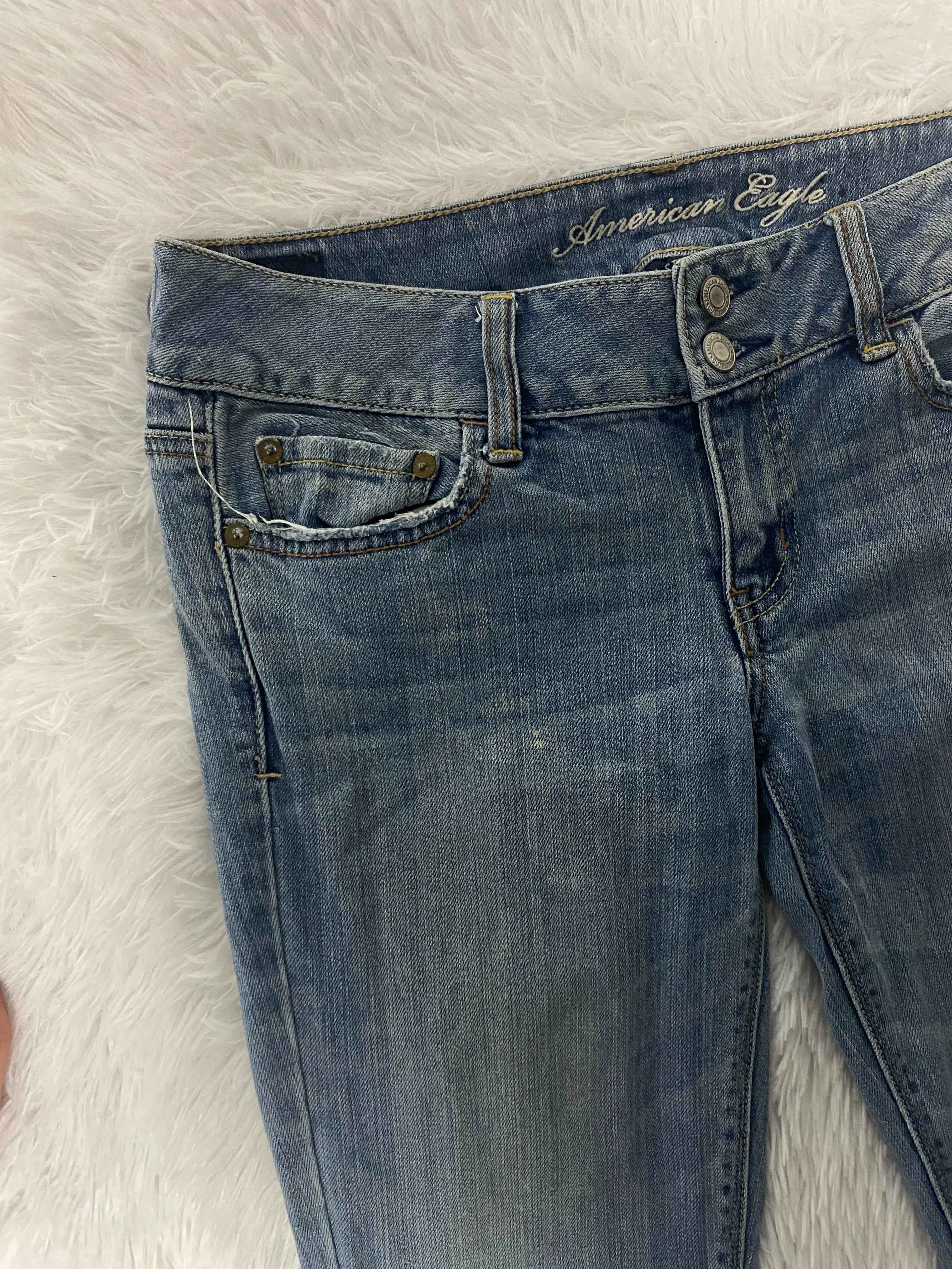 Embroidered Y2K Flared Denim Jeans (Grösse-M)