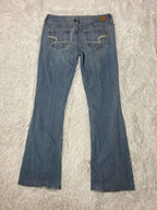 Embroidered Y2K Flared Denim Jeans (Grösse-M)
