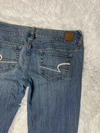Embroidered Y2K Flared Denim Jeans (Grösse-M)