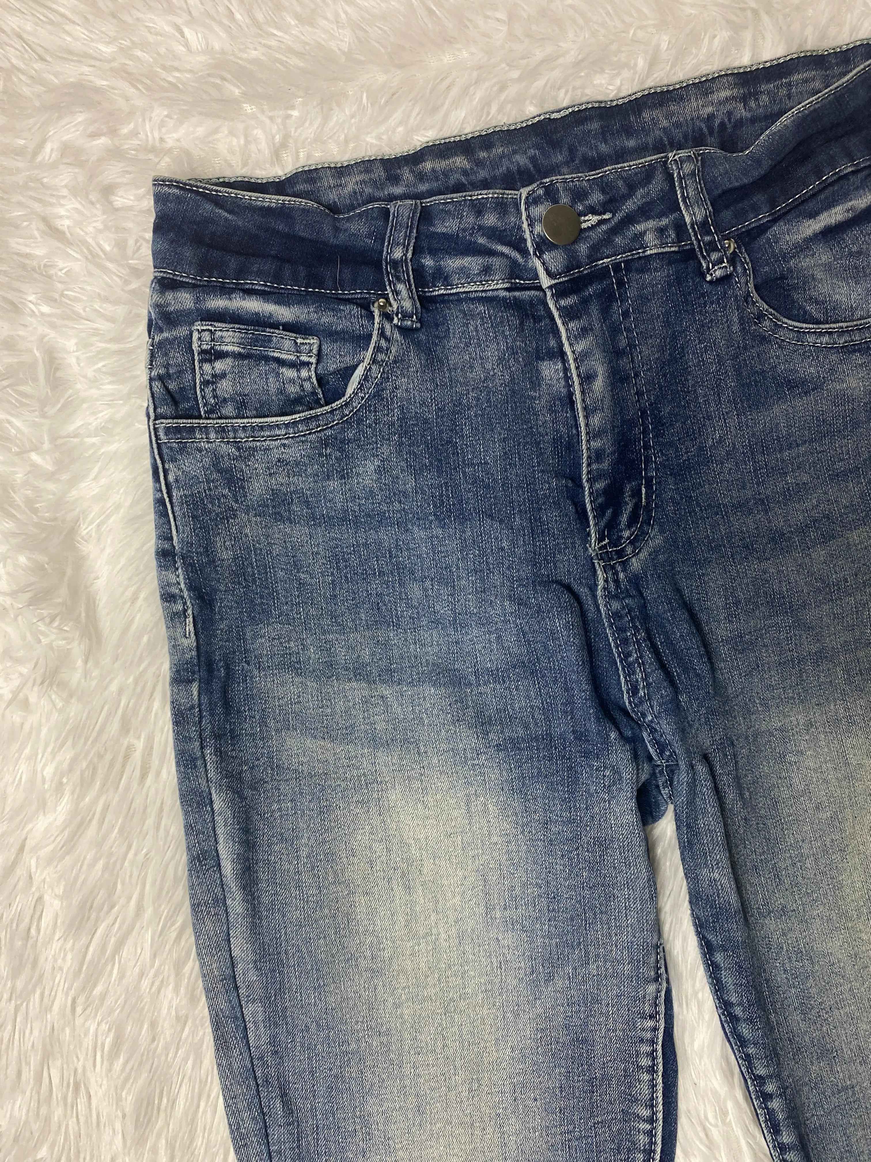 Embroidered Y2K Flared Denim Jeans (Grösse-XS)