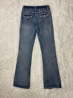 Embroidered Y2K Flared Denim Jeans (Grösse-XS)