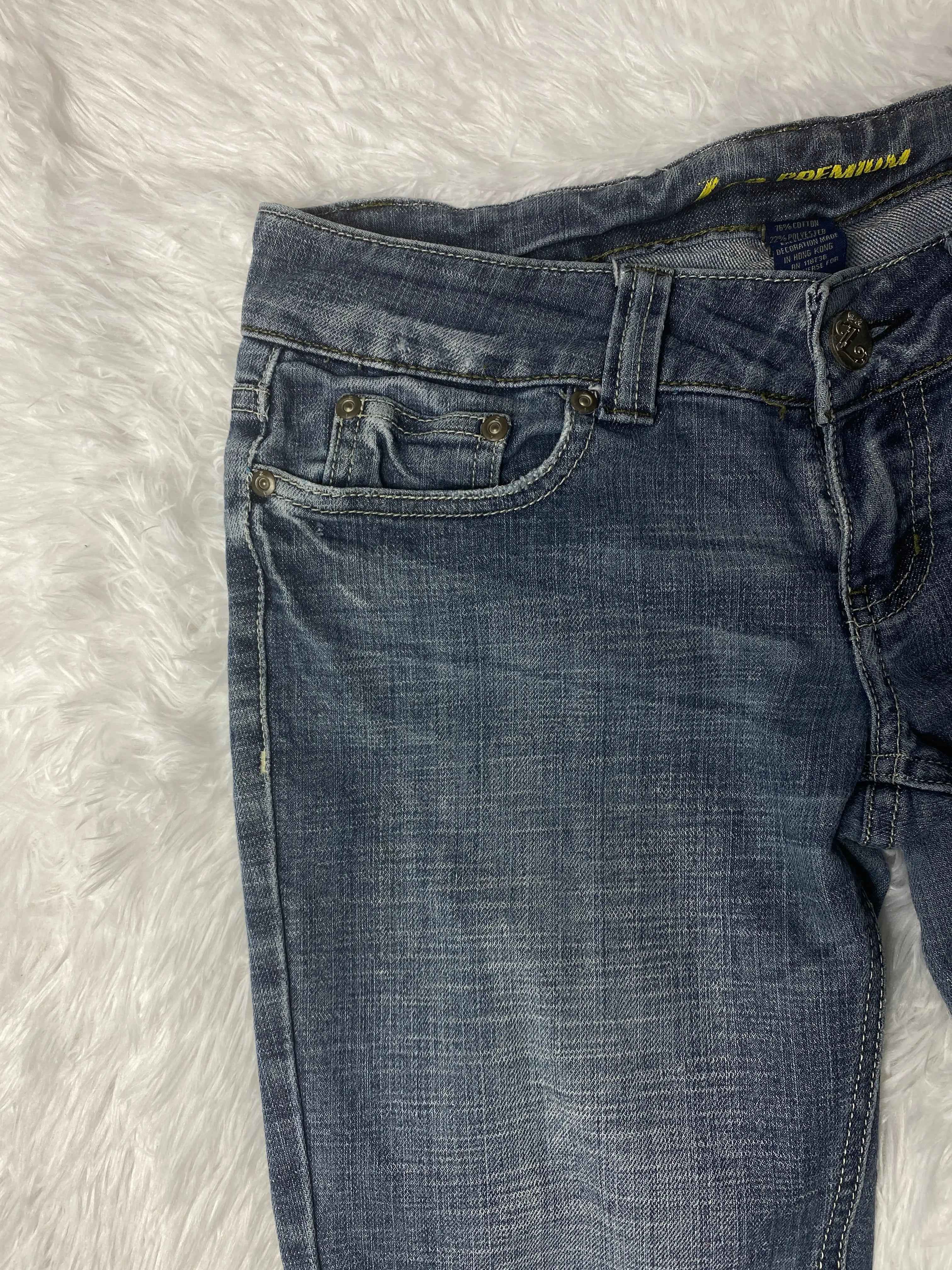 Embroidered Y2K Flared Denim Jeans (Grösse-S)