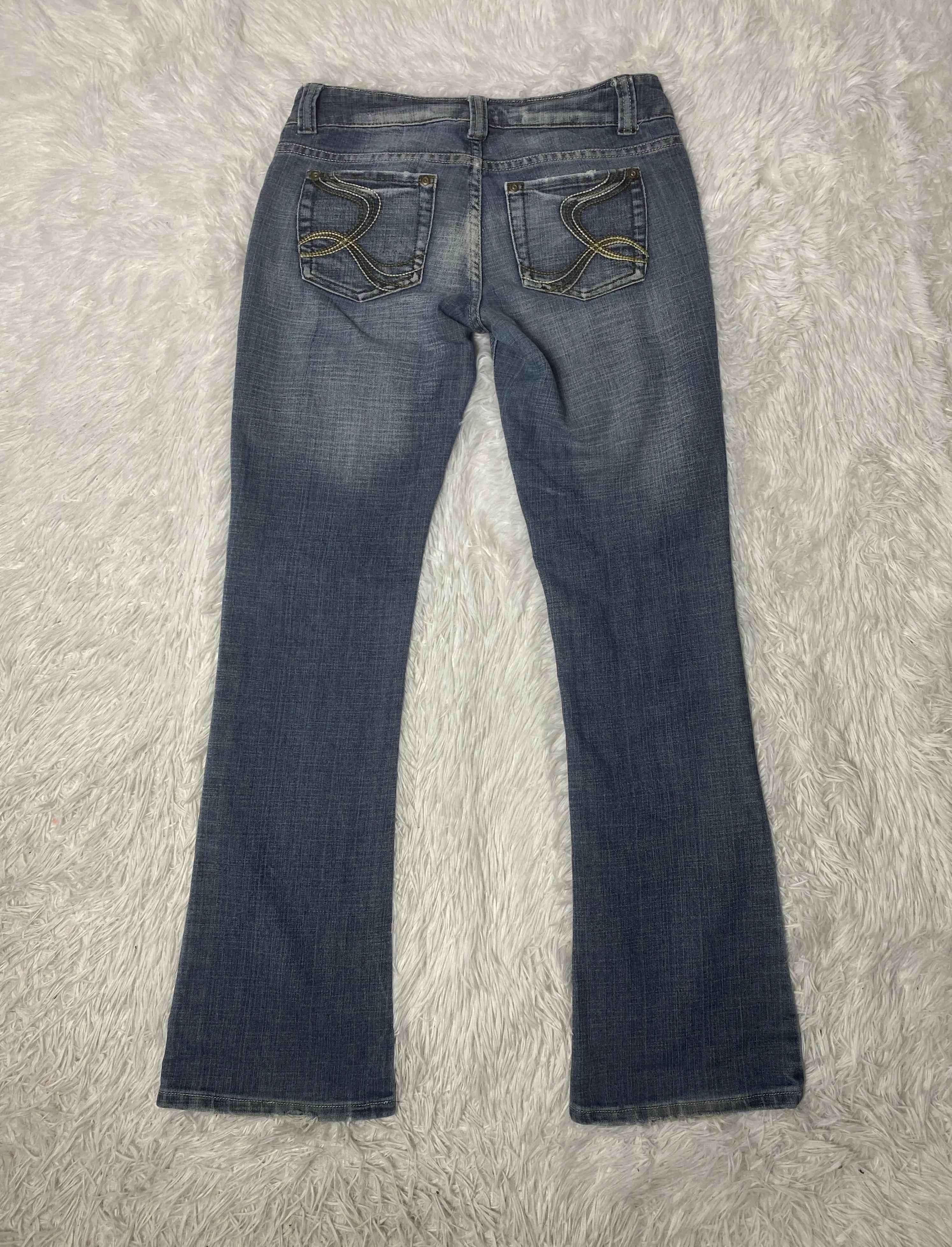 Embroidered Y2K Flared Denim Jeans (Grösse-S)