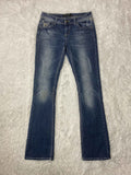 Embroidered Y2K Flared Denim Jeans (Grösse-S)