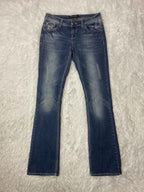 Embroidered Y2K Flared Denim Jeans (Grösse-S)